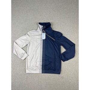 Acegolfs Not So Classic Pullover Womens M Blue White Asymmetrical Zip UPF 50+